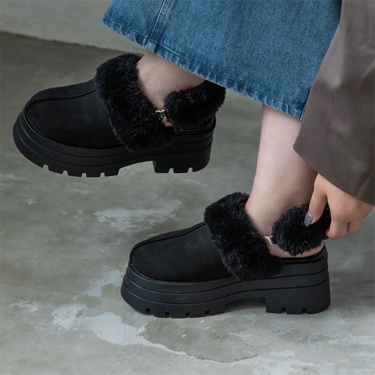 ムートン サンダル 2way サボ 2026新作 厚底 8cmヒール ストラップ