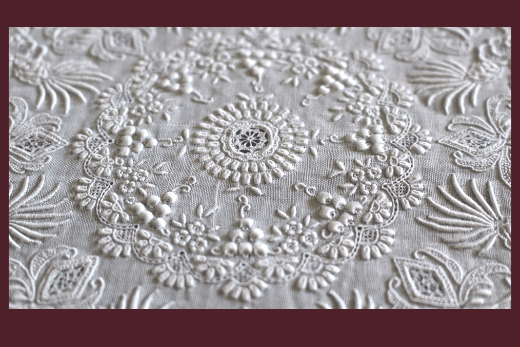 shan tou スワトウ刺繍 ハンカチ 約30×30cm｜インテリアレース