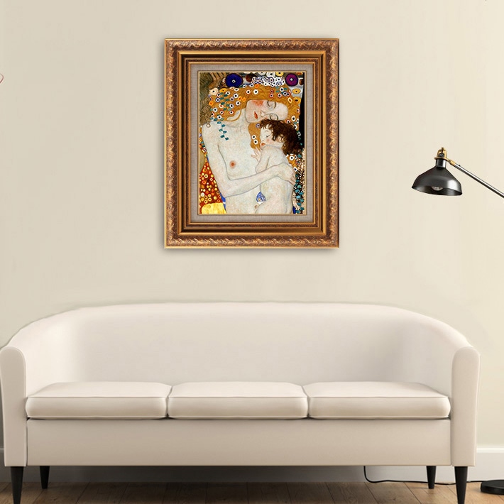 母と子 【10号】 グスタフ・クリムト 【 額縁が選べる 額入り 複製画