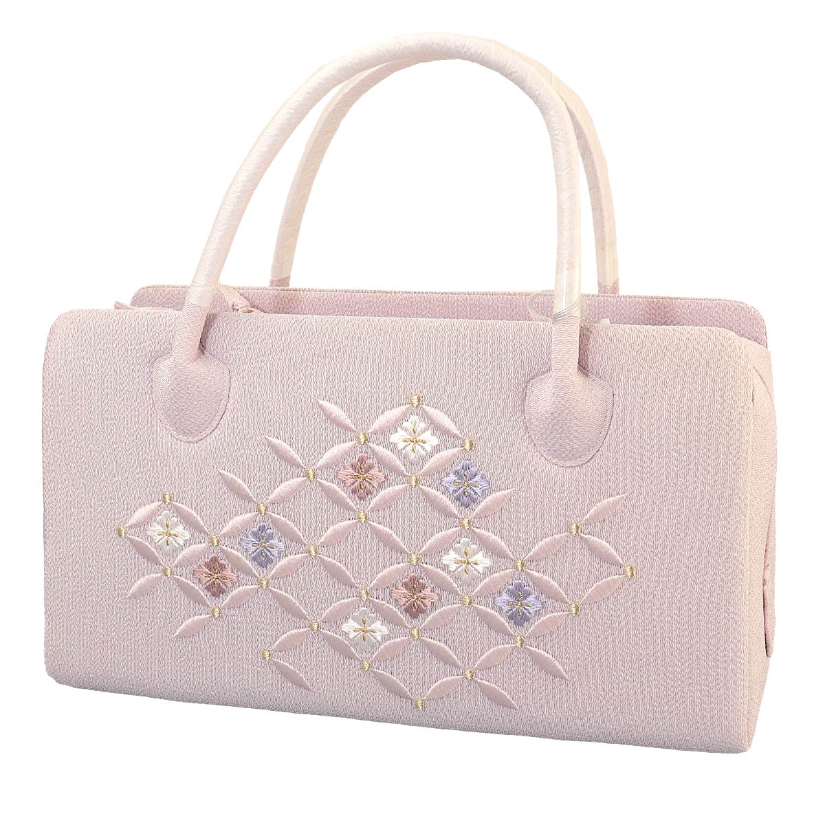 衿秀 公式 バッグ 和装 着物 利休 ばっぐ bag 縮緬 刺繍 花七宝柄 正絹