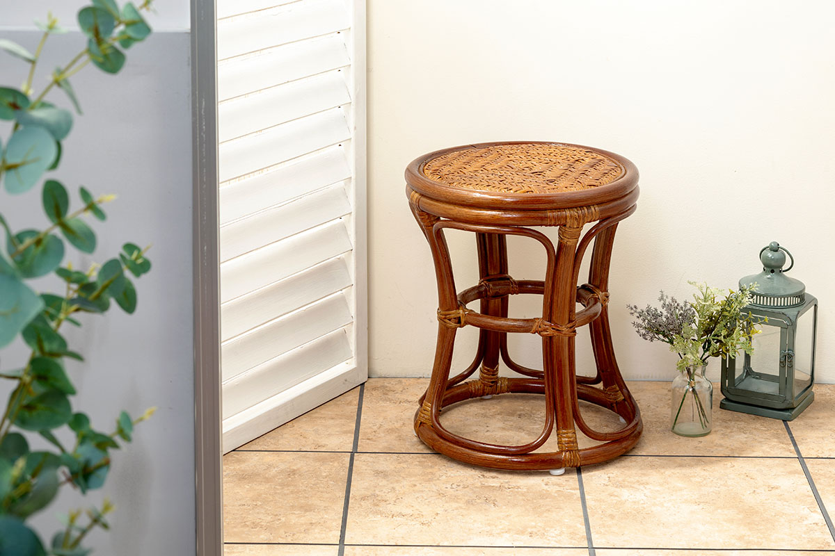 NEW天然籐スツール ブラウン｜ファミリー・ライフ公式通販