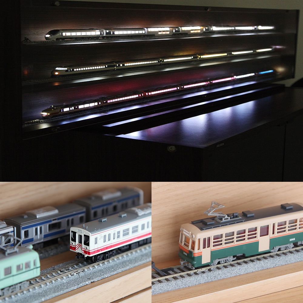 Nゲージ・HOゲージ対応鉄道模型ディスプレイケース 日本製 幅93cm