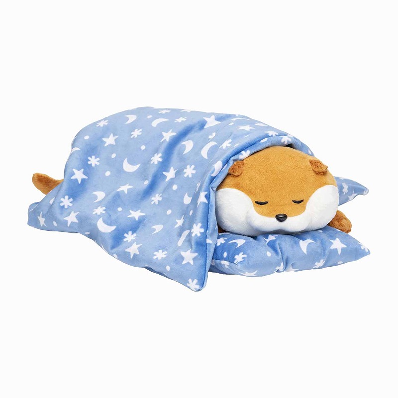 可愛い嘘のカワウソ すやすやおやぬみぬいぐるみ (お布団とまくら付き