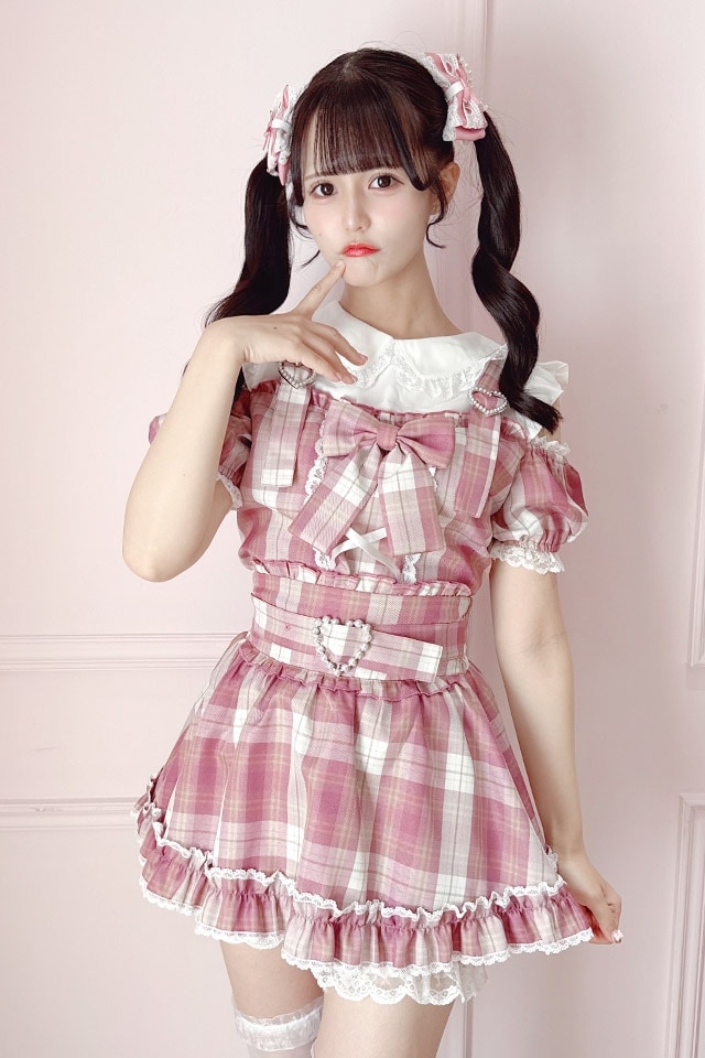 Princess Melody】チェックフレアスカパン - アイスブルー size-F