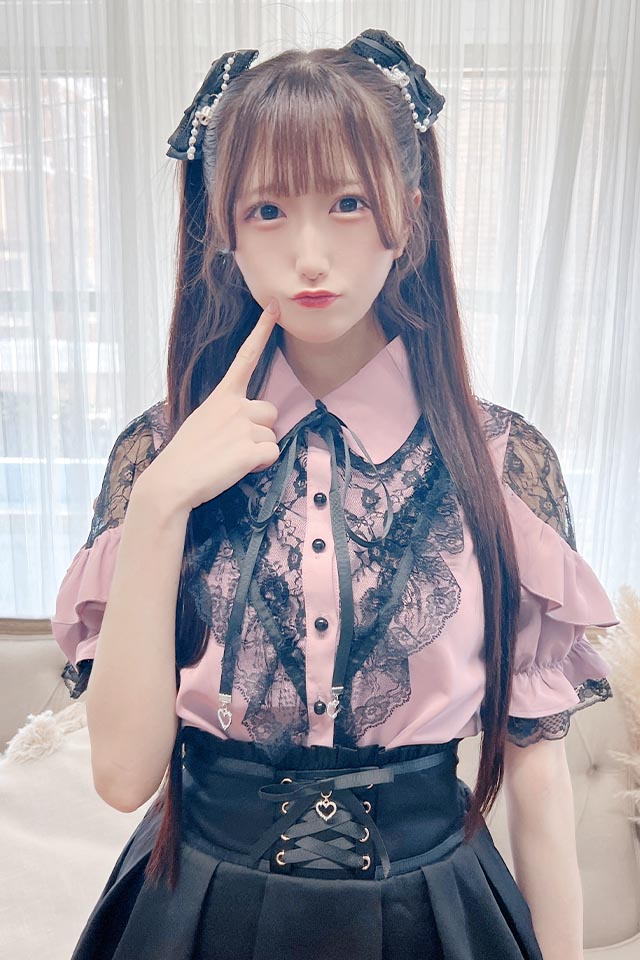 MA*RS】フロントVラインレースブラウス - ピンク size-F | 地雷系