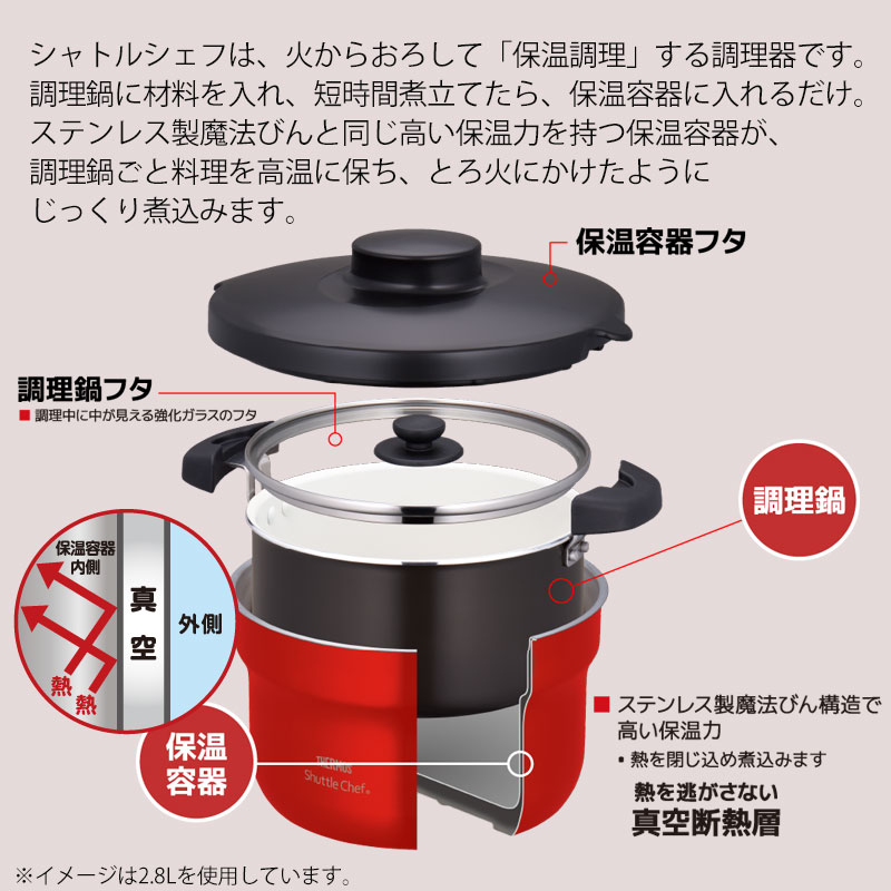 サーモス シャトルシェフ 4.3L 約4～6人用 真空 保温 調理 鍋 THERMOS