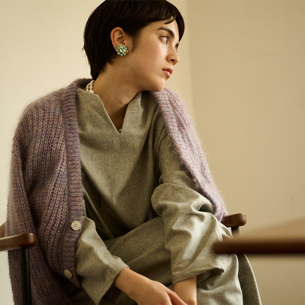 NARU(ナル) PORTMIX 畦Vネックショート丈カーデ 657400 | TOPS,ニット