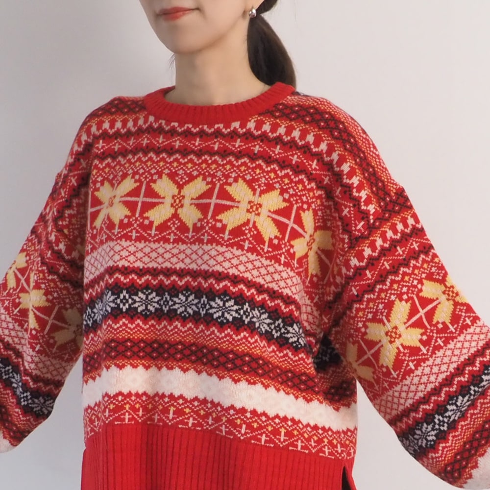 冬の特別価格】NARU(ナル) タスマニアラム フェアアイルニット 665620