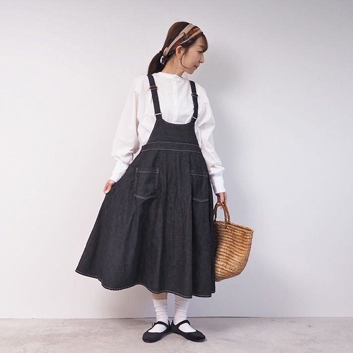 NARU(ナル) 8ozムラデニムサロペットスカート648805 | BOTTOMS