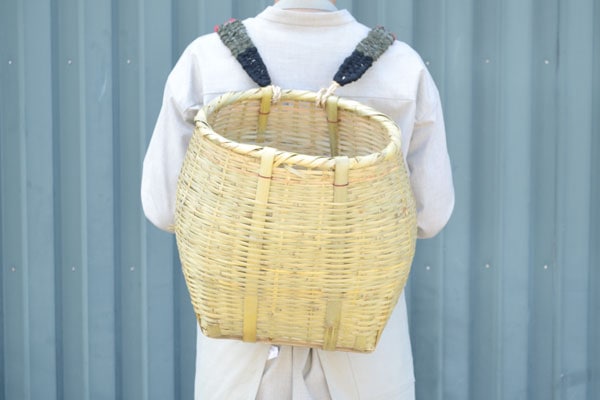 竹製 背負い籠 しょいかご 丸小 背負いかご リュック 竹