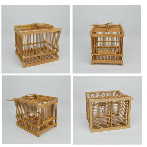 竹籠 小 虫かご 虫籠 昔懐かしい 繊細なつくり 鈴虫 竹製の虫かご