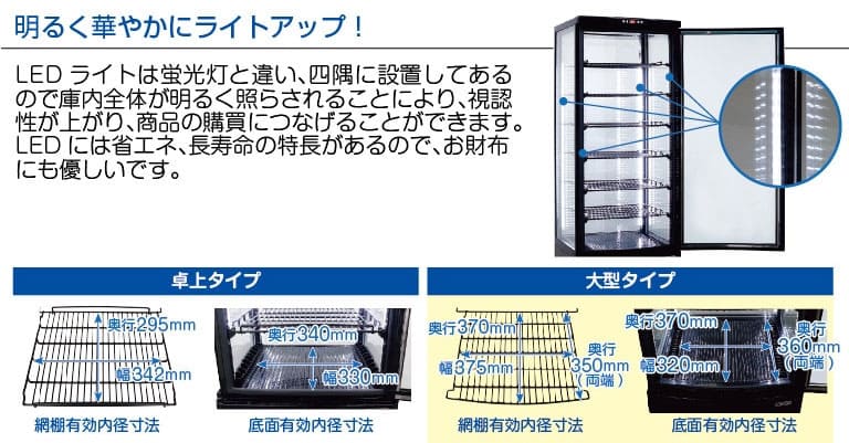 レマコム 4面ガラス冷蔵ショーケース フォーシーズン 大型 288L R4G