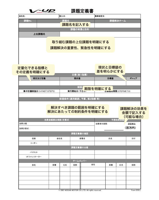 日産の課題解決プログラム「V-up」とは: 技術屋みやびまん