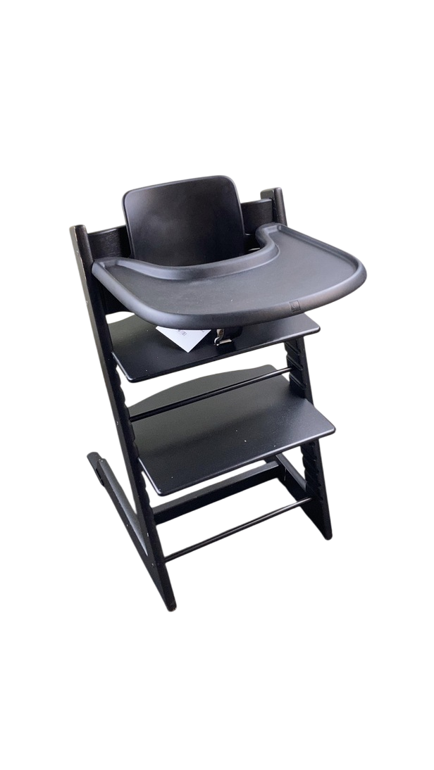 Stokke Tripp Trapp High Chair with Baby Set and Tray, Black, Black