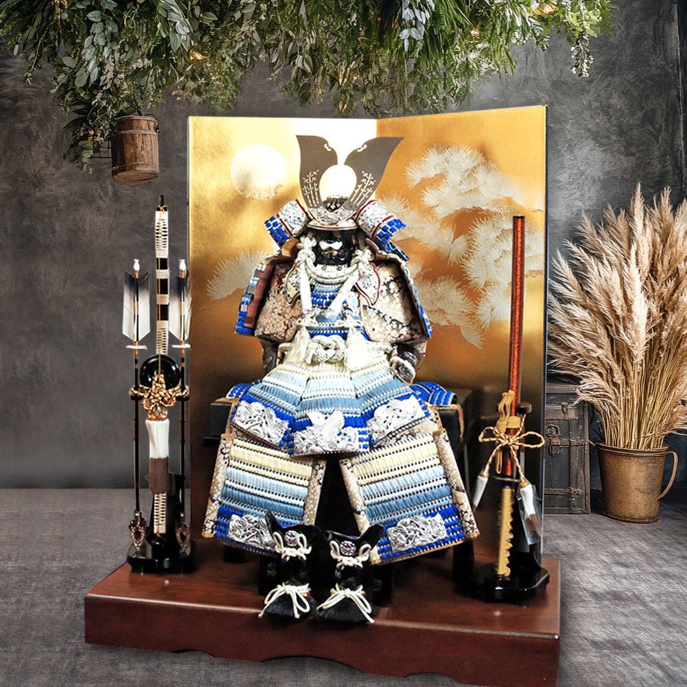 横幅85cm｜翠鳳作 12号青段鎧｜青い鎧が美しい！｜五月人形 ｜良い