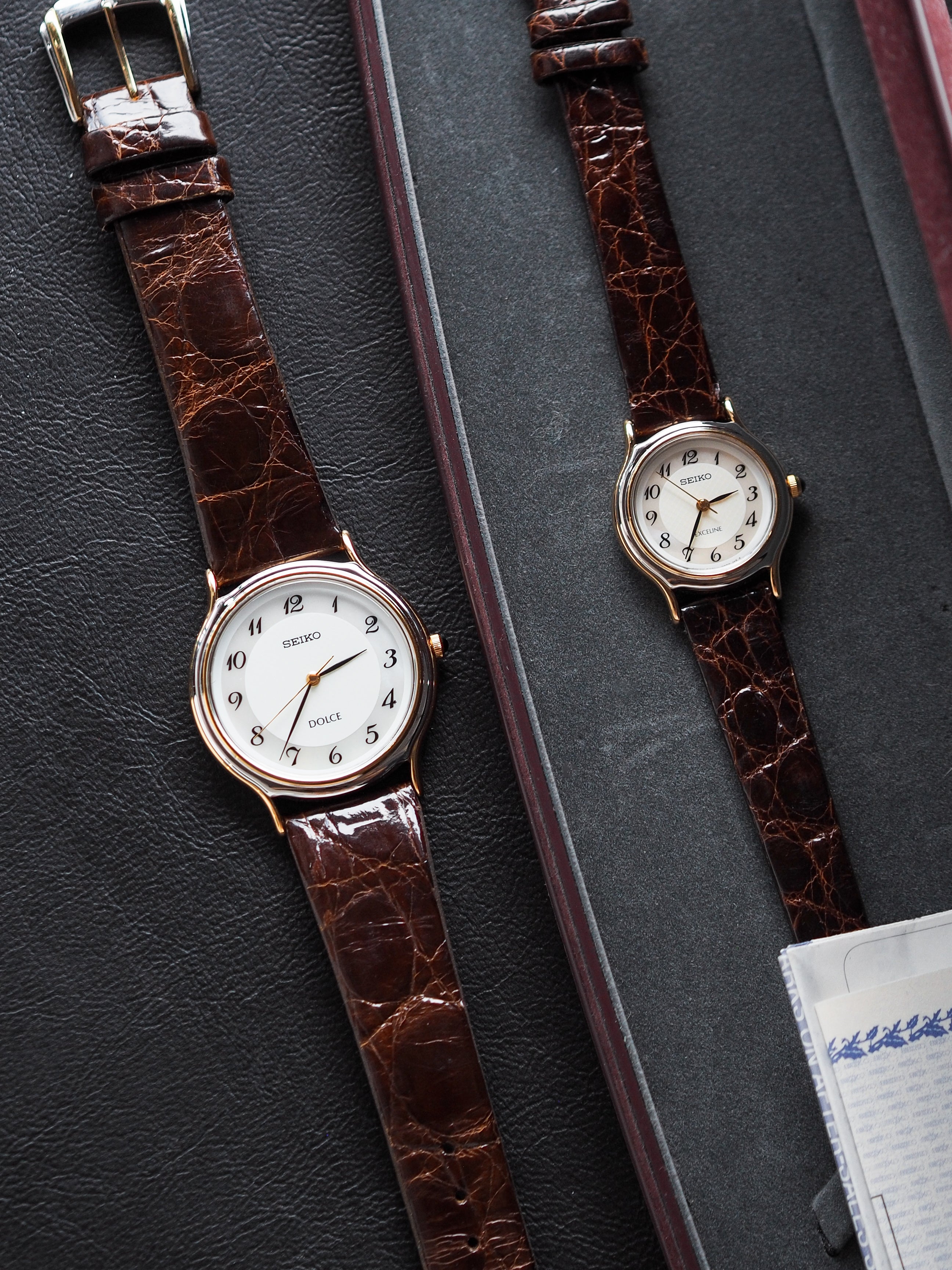 Couple Seiko Dolce 5E61-0A20 2J31-0A50 Two Tone MOP Breguet Dial