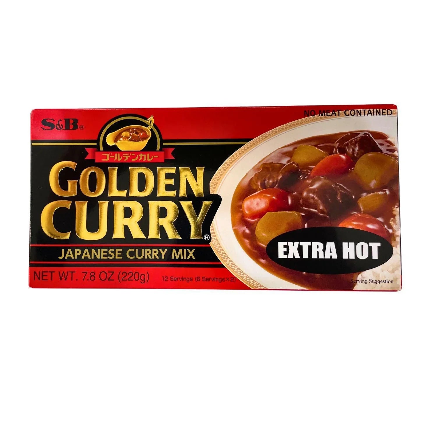 SB GOLDEN CURRY JAPANESE CURRY MIX EXTRA HOT 6 SERVINGS X 2 7.8OZ