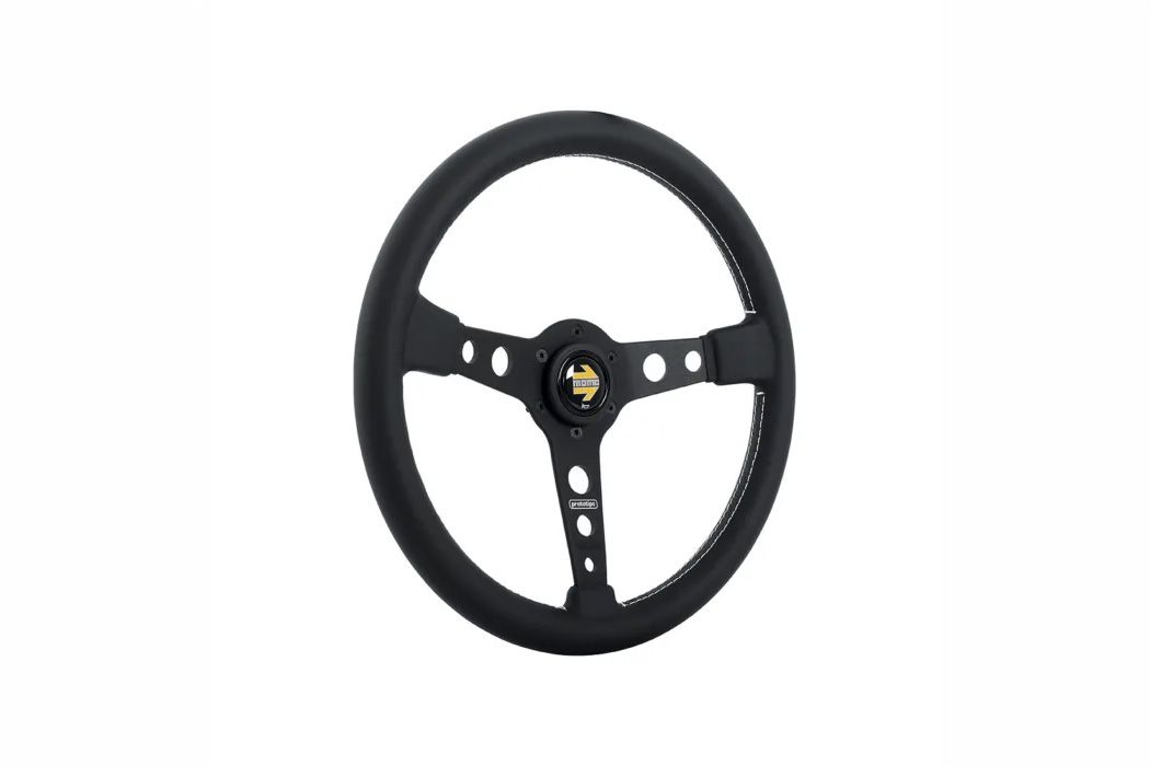 MOMO prototipo 35φ MOMO Prototipo Steering Stitch⁄Black Leather