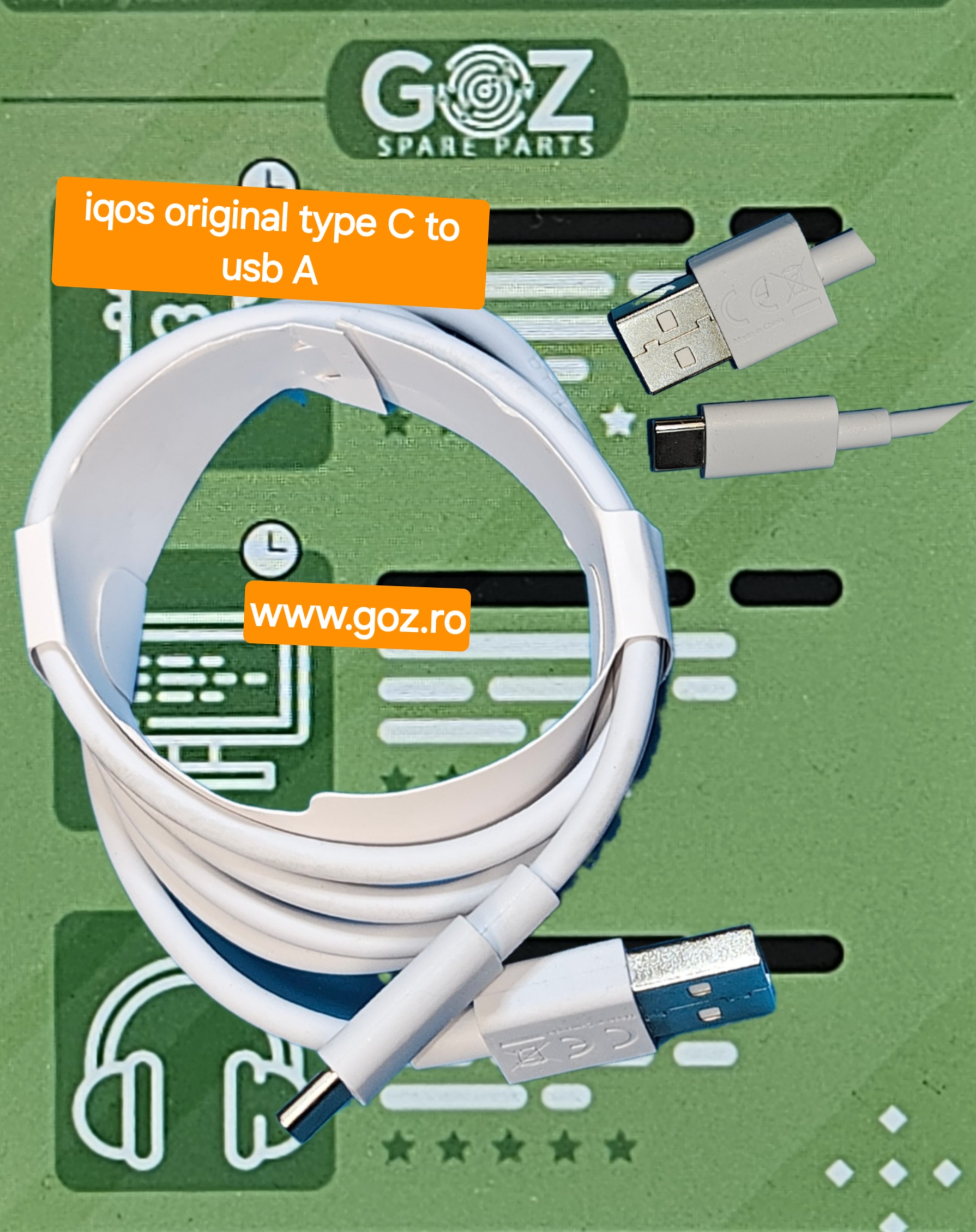 CABLU TIP C LA USB A ORIGINAL IQOS - GOZ - Piese si accesorii GSM