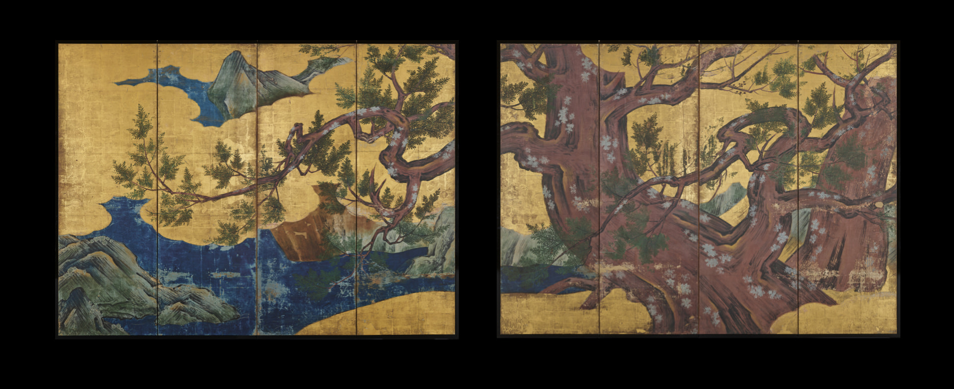 檜図屏風 狩野永徳 羽田空港（東京都大田区）｜公開情報｜キヤノン 綴