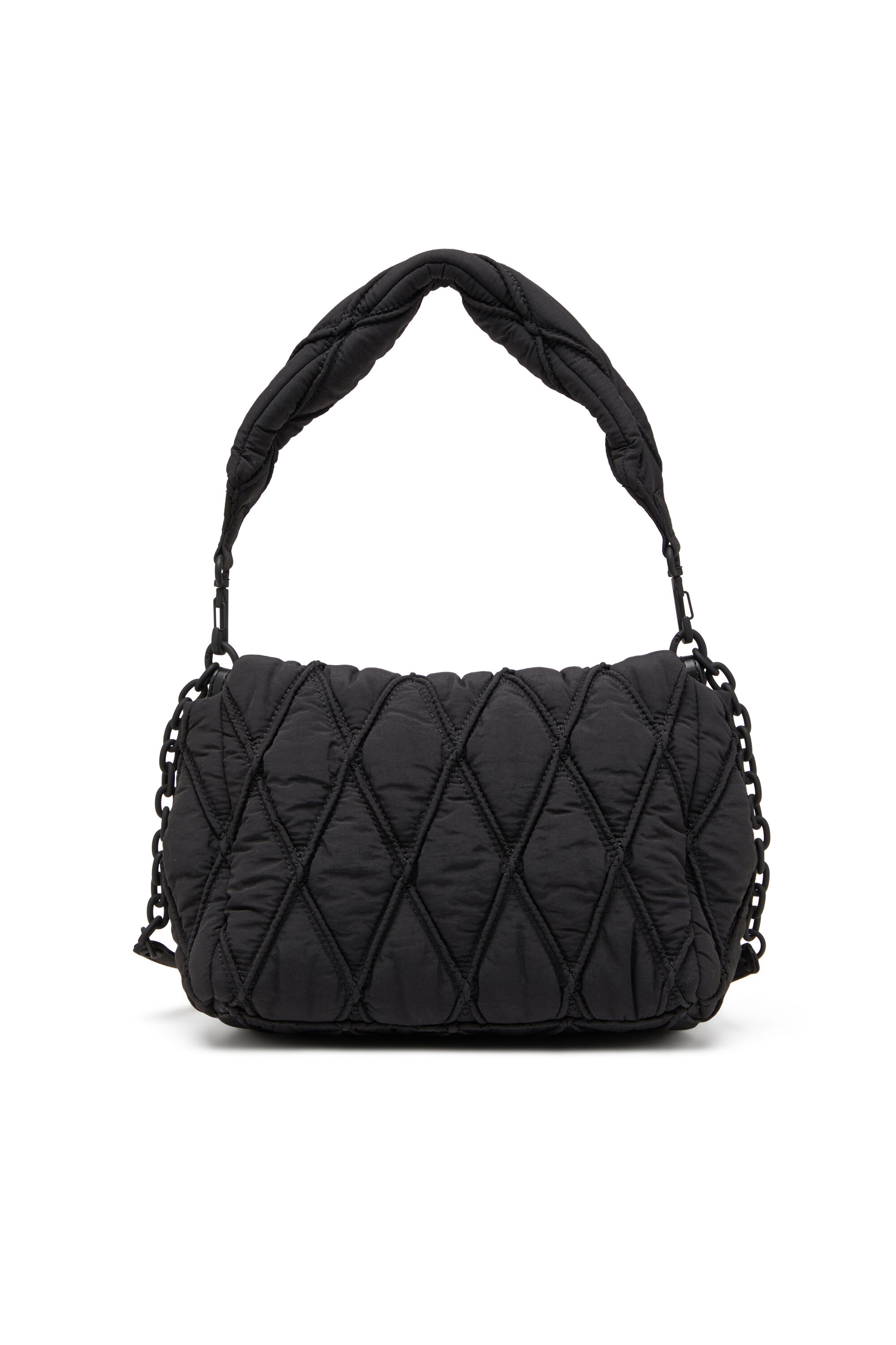 Women's Charm-D M-Shoulder bag in quilted nylon | Black | Diesel