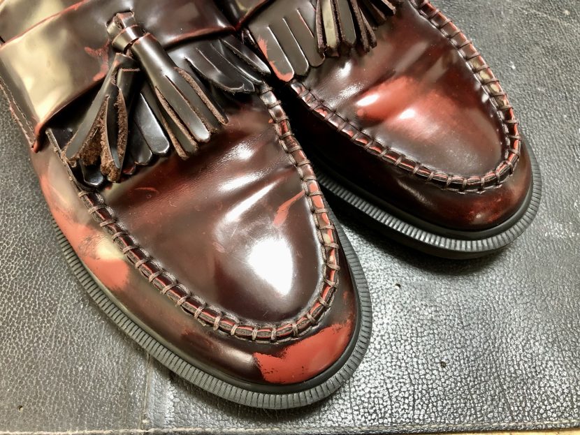 革靴 染め直し ガラスレザー ドクターマーチン エイドリアン | 靴磨き
