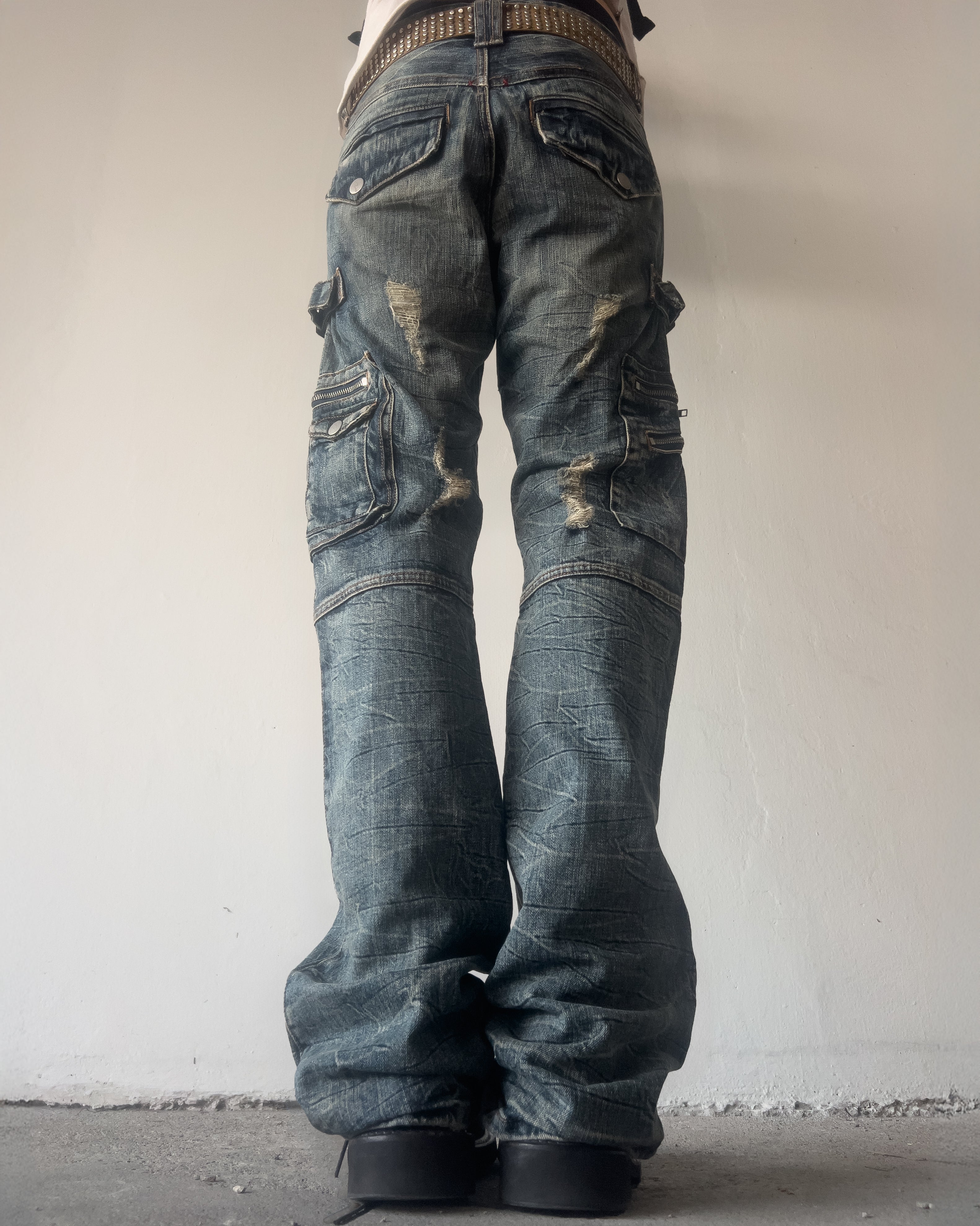 SEMANTIC DESIGN FLARED MULTI-POCKETED DENIM – glam archive