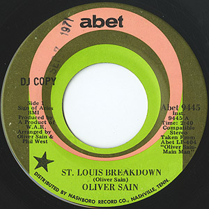 Oliver Sain / ST. Louis Breakdown/Comin' Down Soul(7inch) / Abet
