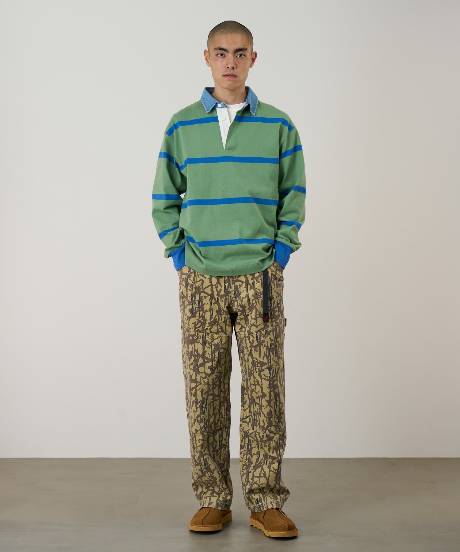 Gramicci Langdon Rugby Shirt (Olive / Blue)