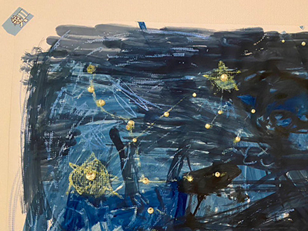 5歳兄と3歳妹の合作『夏の大三角』 1枚の絵に「こ、これは…まさに