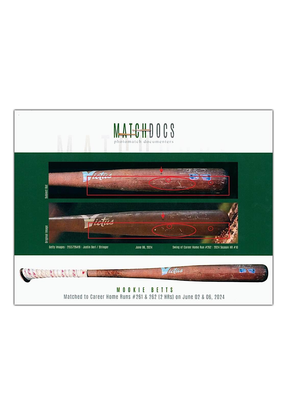 2024 Mookie Betts LA Dodgers 2x Home Run Game-Used Bat - Grey