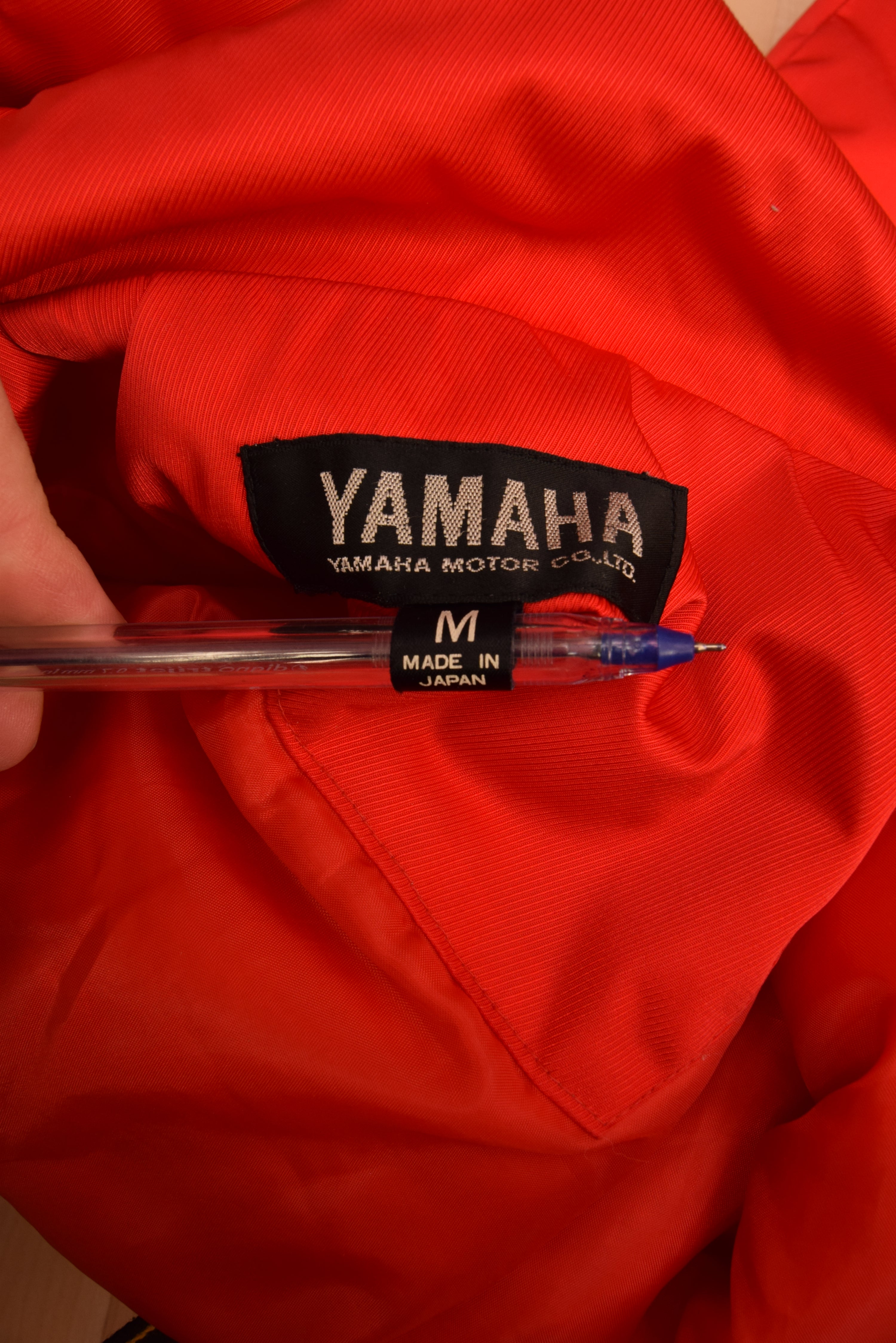 Vintage Yamaha Racing Sports Team Jacket Made in Japan Size M Red