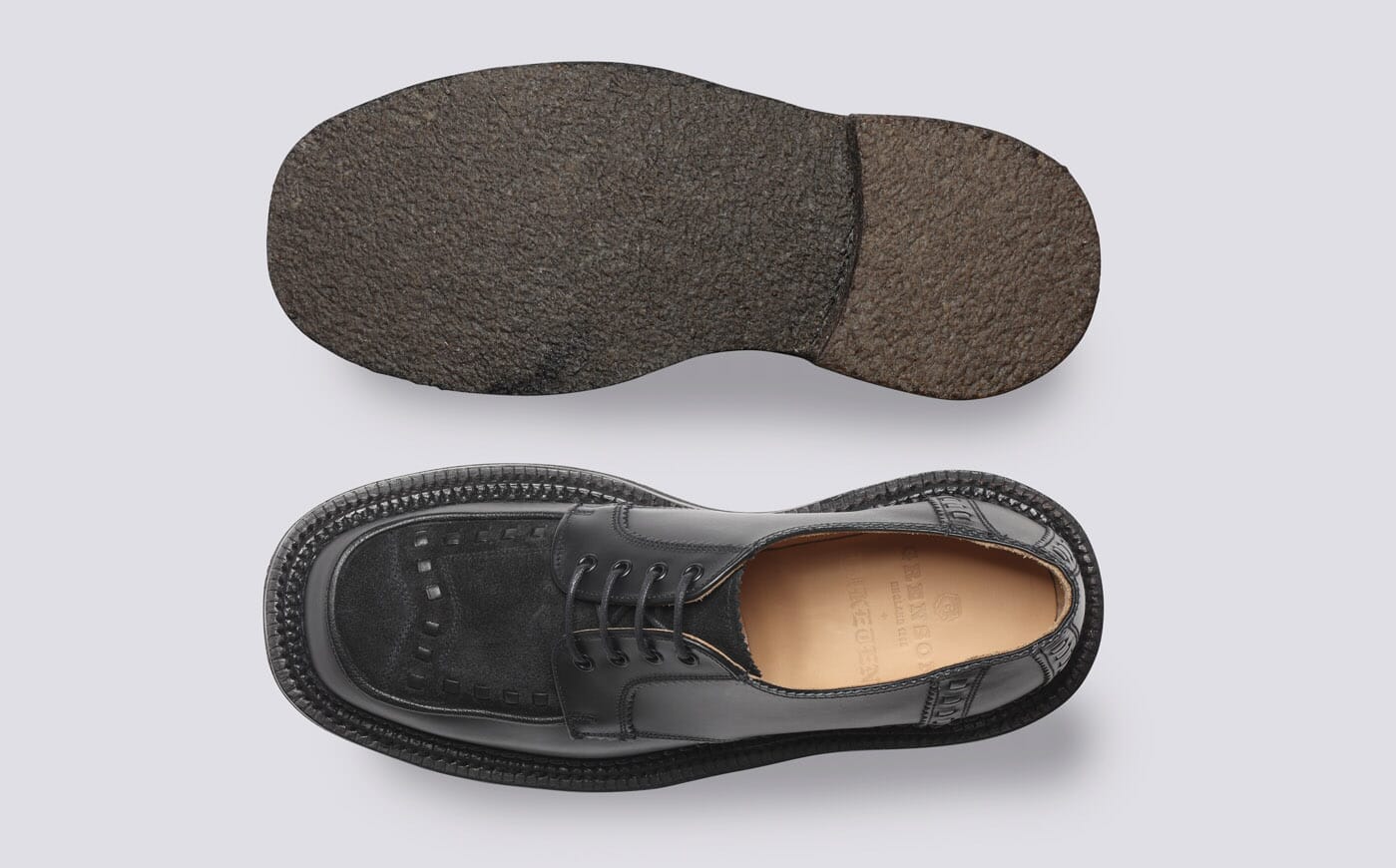 Grenson x Yuketen | Mens Creeper in Black with Triple Welt | Grenson