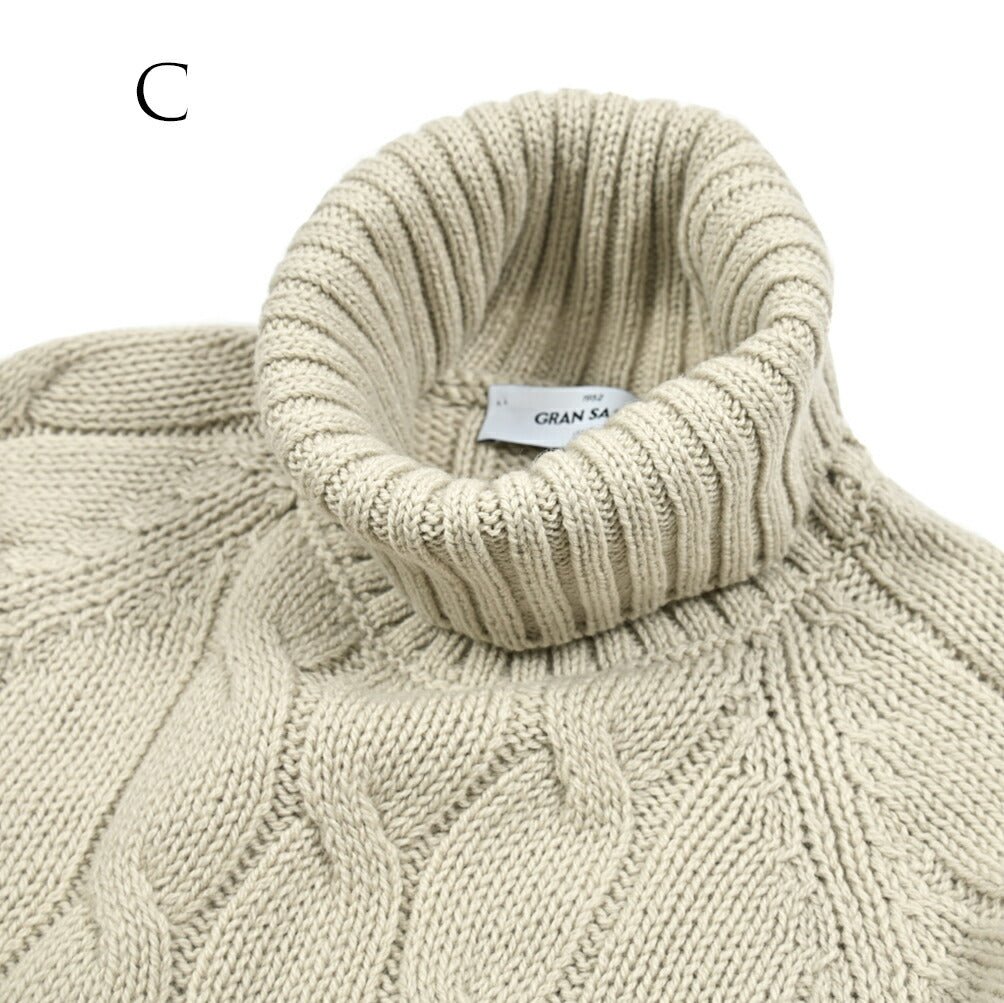 SALE｜GRAN SASSO グランサッソ / ヴァージンウール100% ケーブル編み