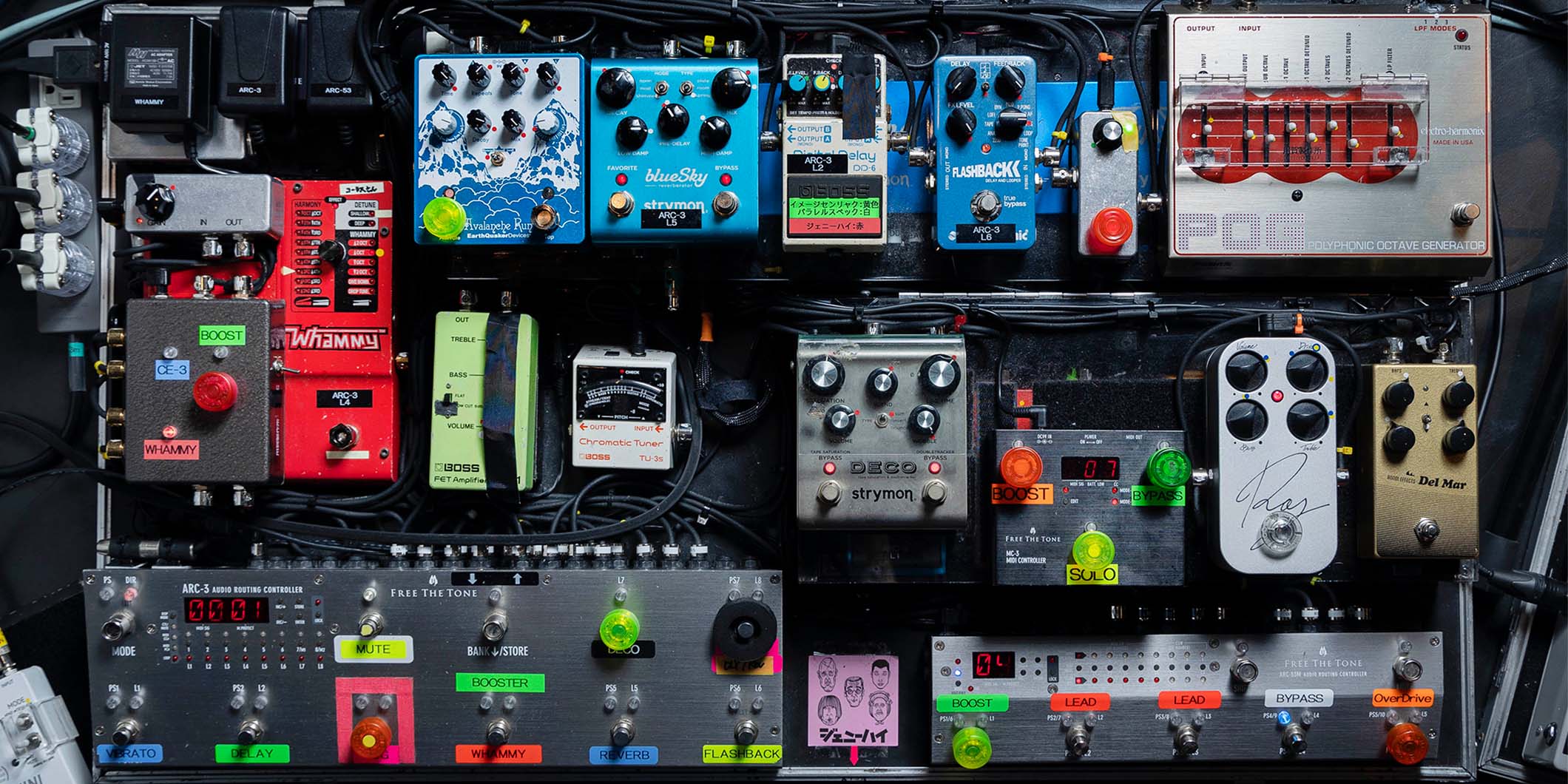 川谷絵音が礼賛で使用する、“二階建て”の巨大ペダルボード | ギター