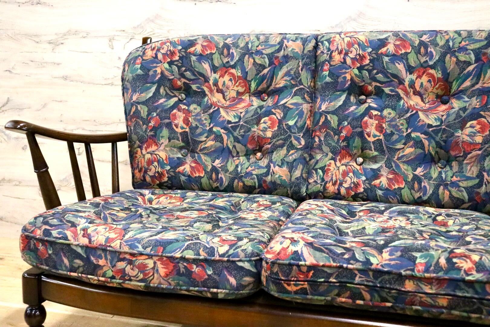 カリモク/karimoku コロニアル オットマン スツール ラタン 花柄