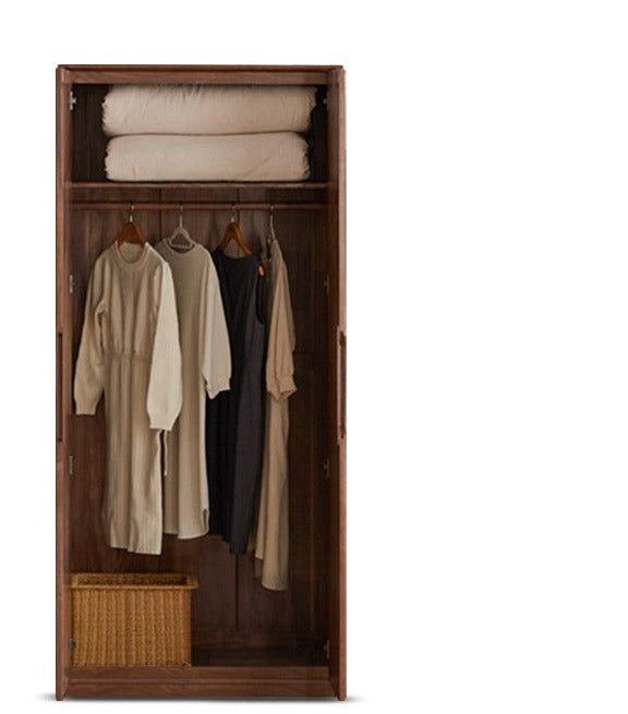 Wood Solid Wood Wardrobe Nordic Household Bedroom Cabinet Storage