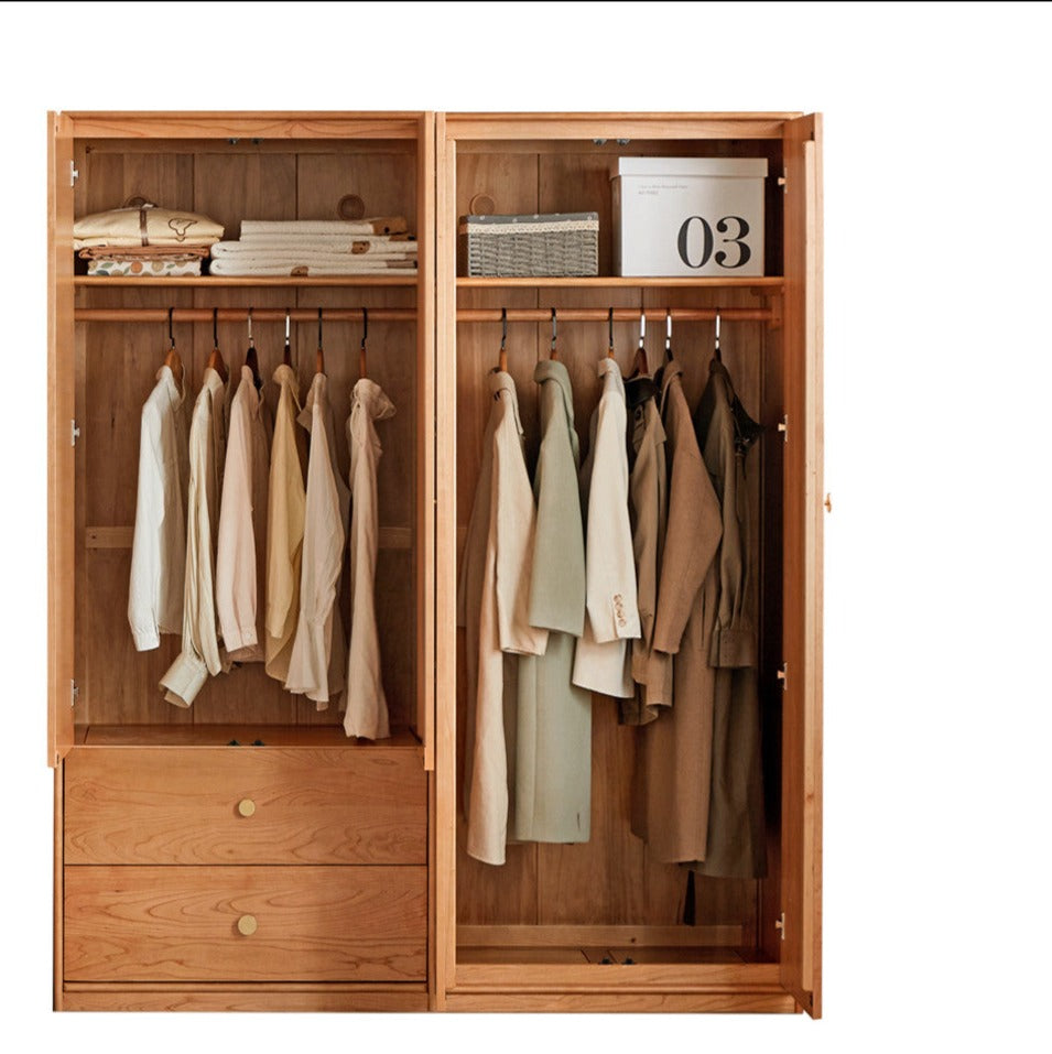Сherry Solid Wood Exquisite Wardrobe.