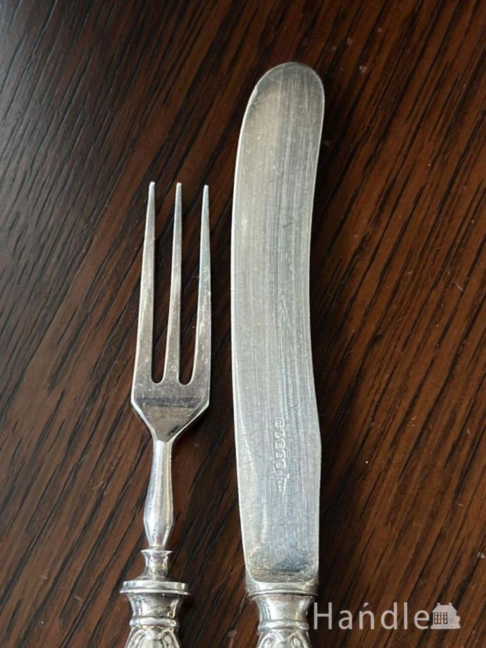 Walker＆Hall社のアンティークスターリングシルバーのフォーク
