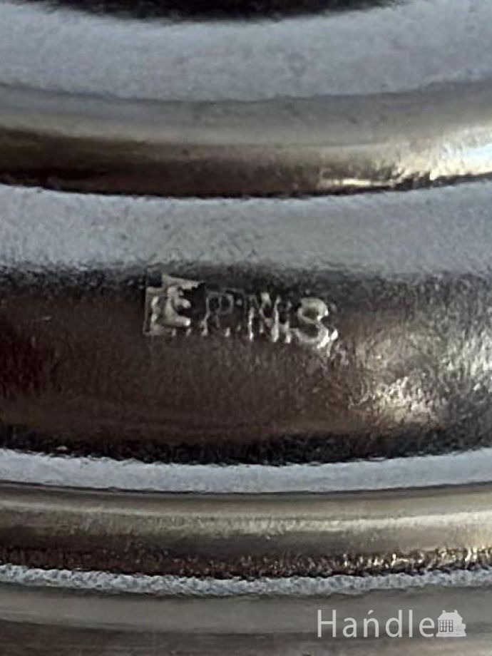 英国輸入の銀食器、アンティークシルバーのブルーガラスがキレイな