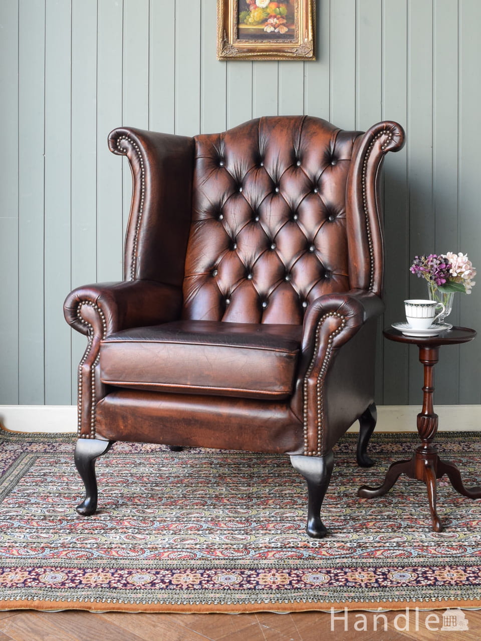 アンティーク クラブ ソファ（1P）(e-89)｜アンティークチェア・椅子