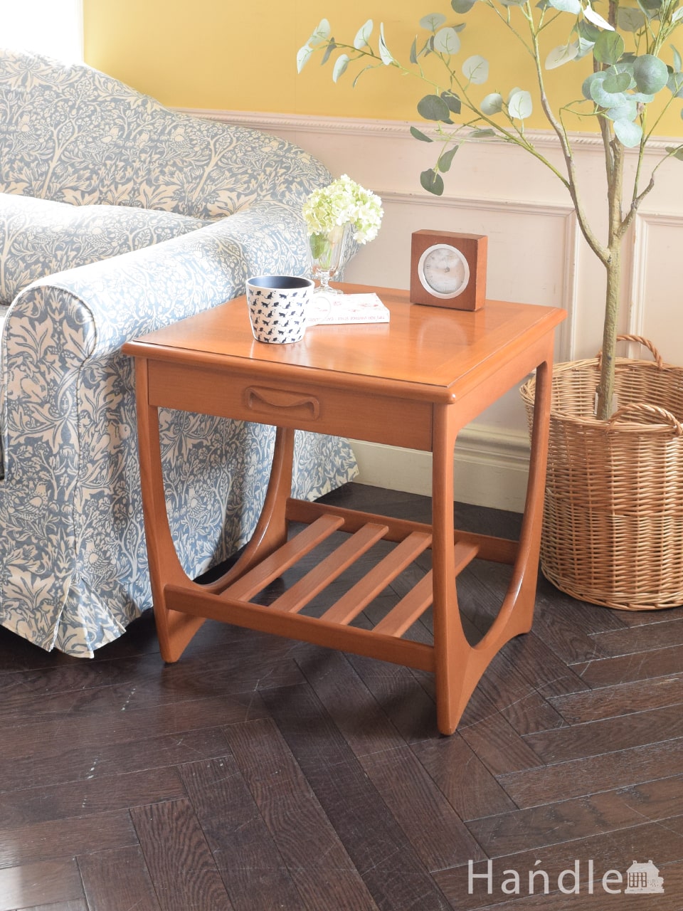 英国アンティーク木製サイドテーブルj/オケージョナル/作業机/飾り棚