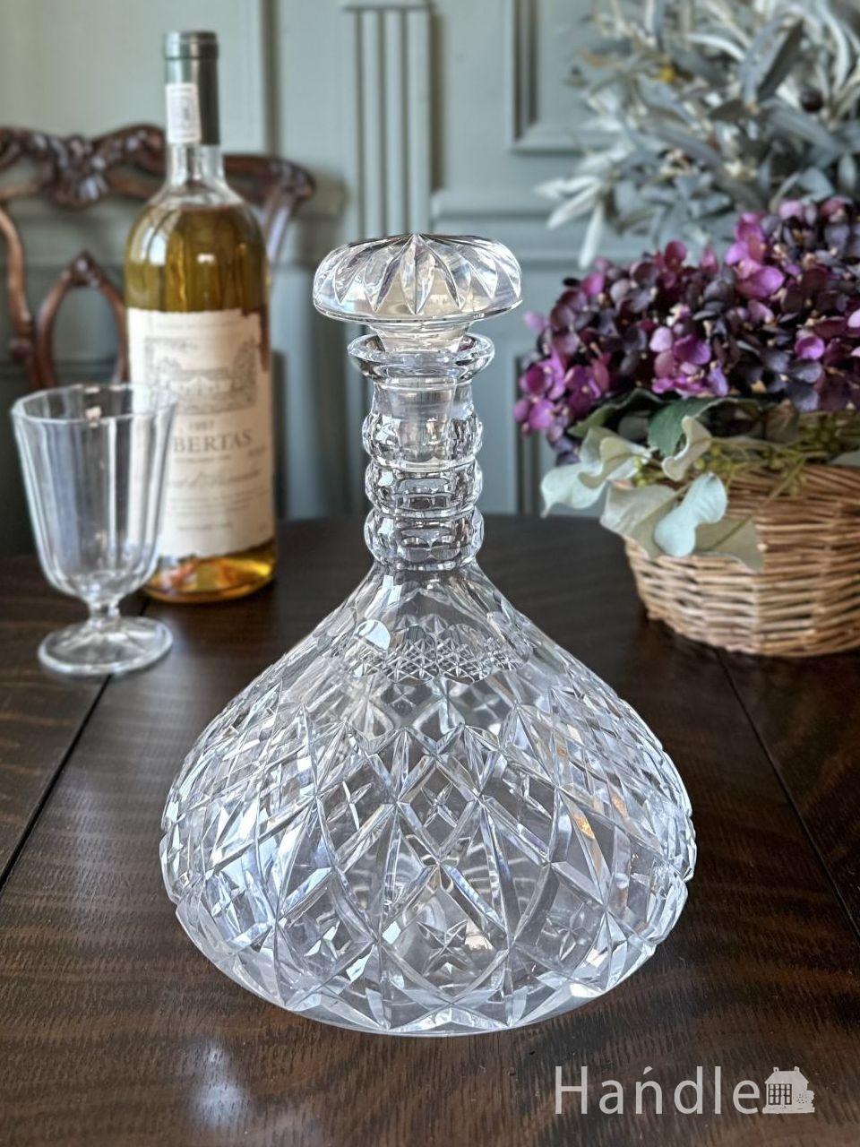 アンティークガラスの美しい食器、イギリスから届いたダイヤカットが