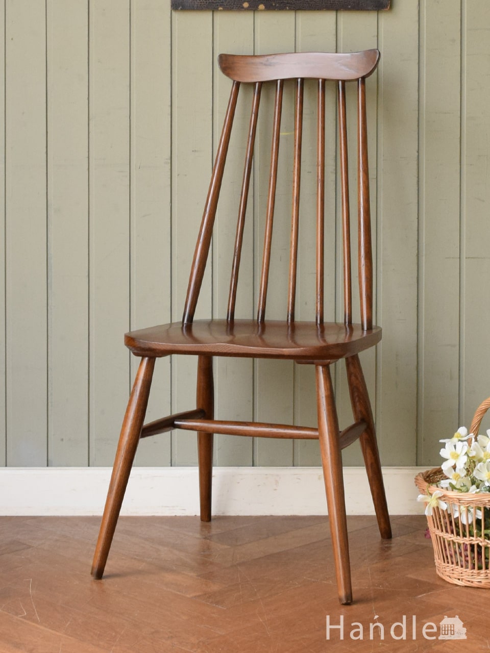 アーコール風のおしゃれなダイニングの椅子、オーク材のチェア(y-244-c