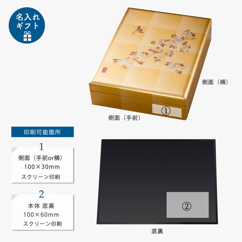 箔一 hakuichi 金箔 金沢箔 金沢 工芸品 花見鳥 手許箱(B5サイズ)