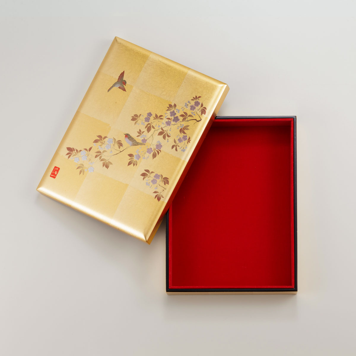 箔一 hakuichi 金箔 金沢箔 金沢 工芸品 花見鳥 手許箱(B5サイズ)