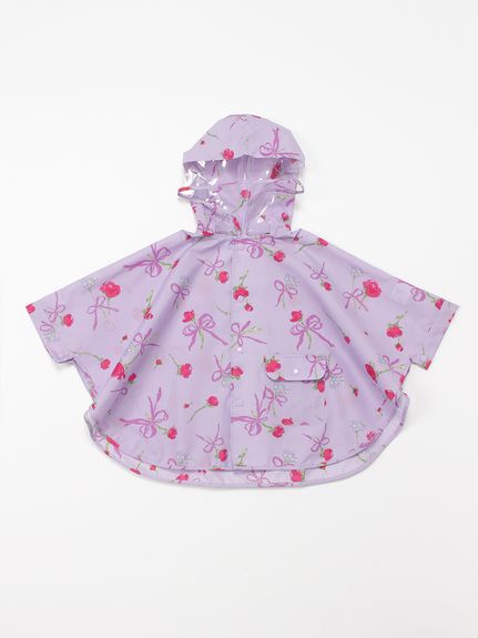 ベビー]ローズリボンプリントレインポンチョ（ウェアその他(ベビー