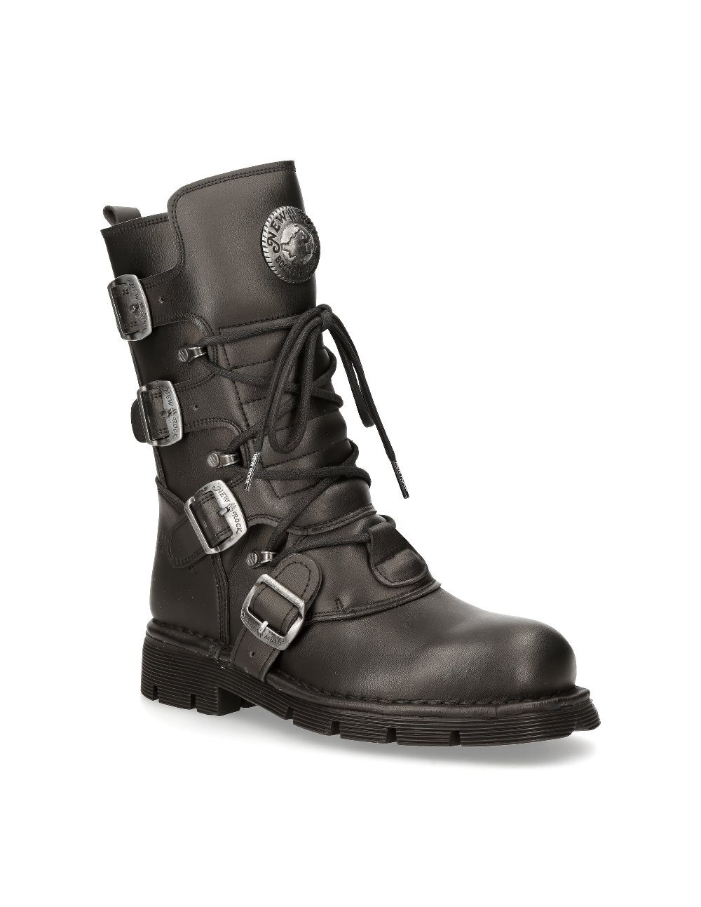 NEW ROCK Men's Black Eco-Vegan Rock Style Boots
