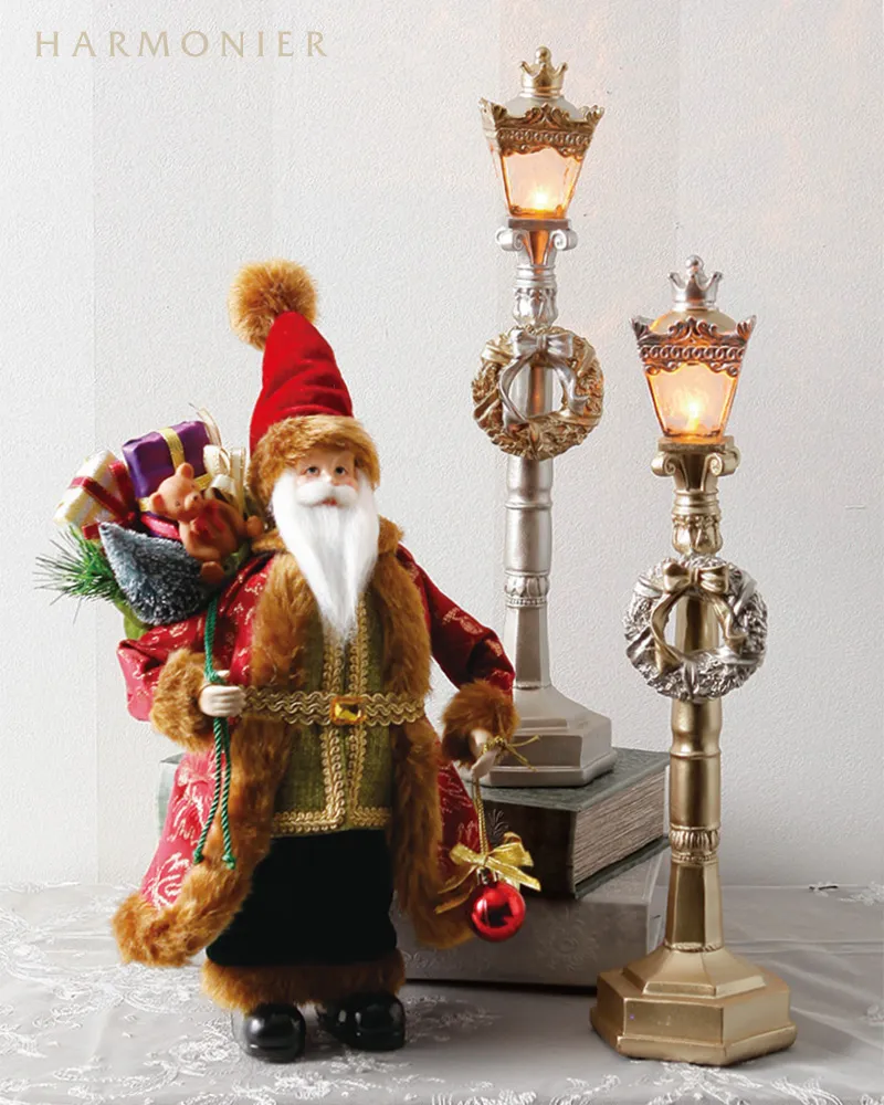 サンタクロースフィギュアSレッド/ギフトバッグ32cm｜クリスマス雑貨の