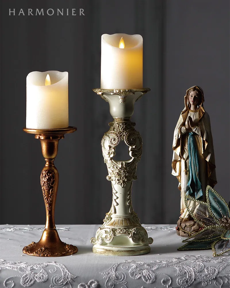 エレガントキャンドルホルダーアイボリー/ピラー＆テーパー用